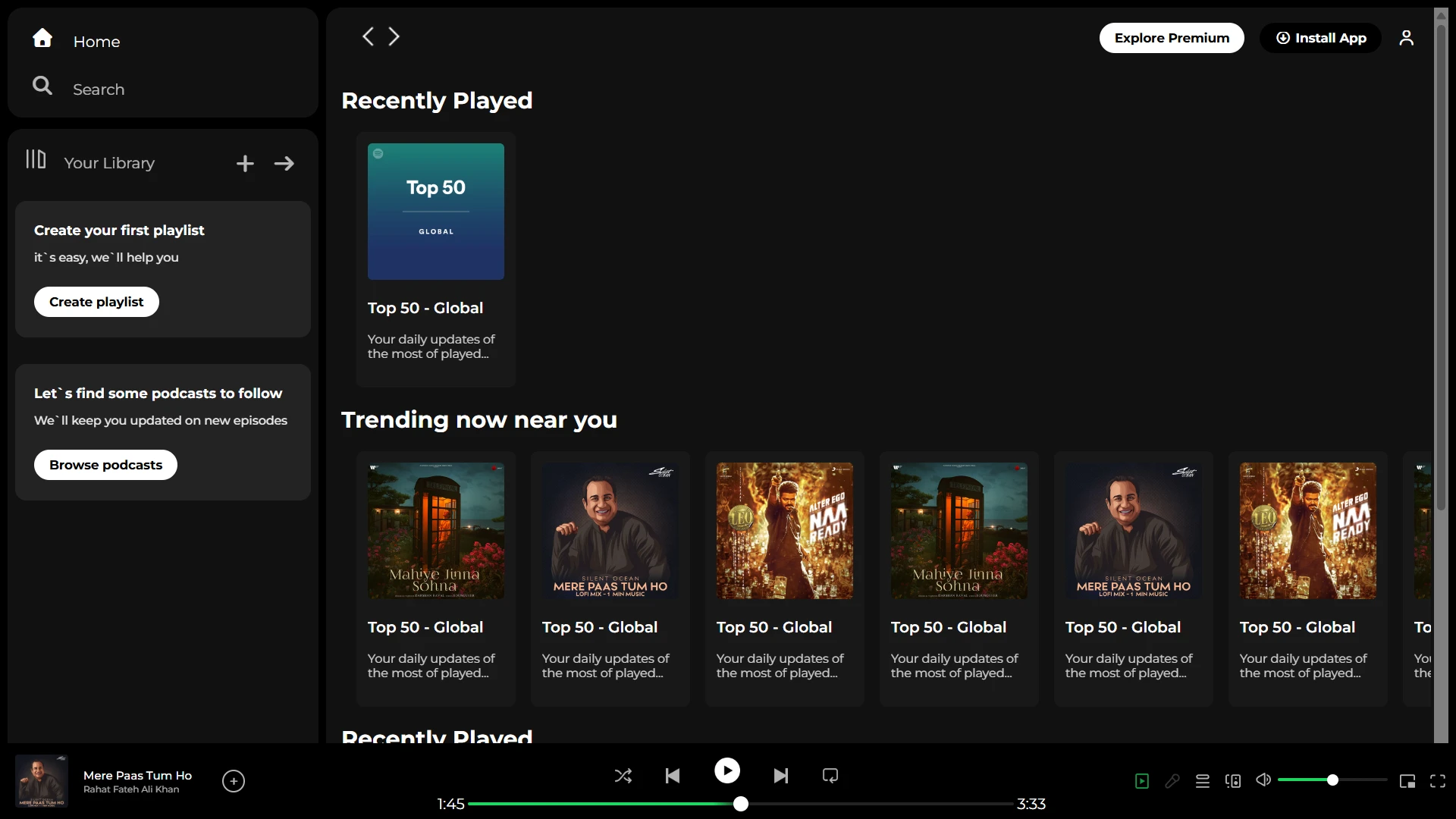 Spotify Clone project preview